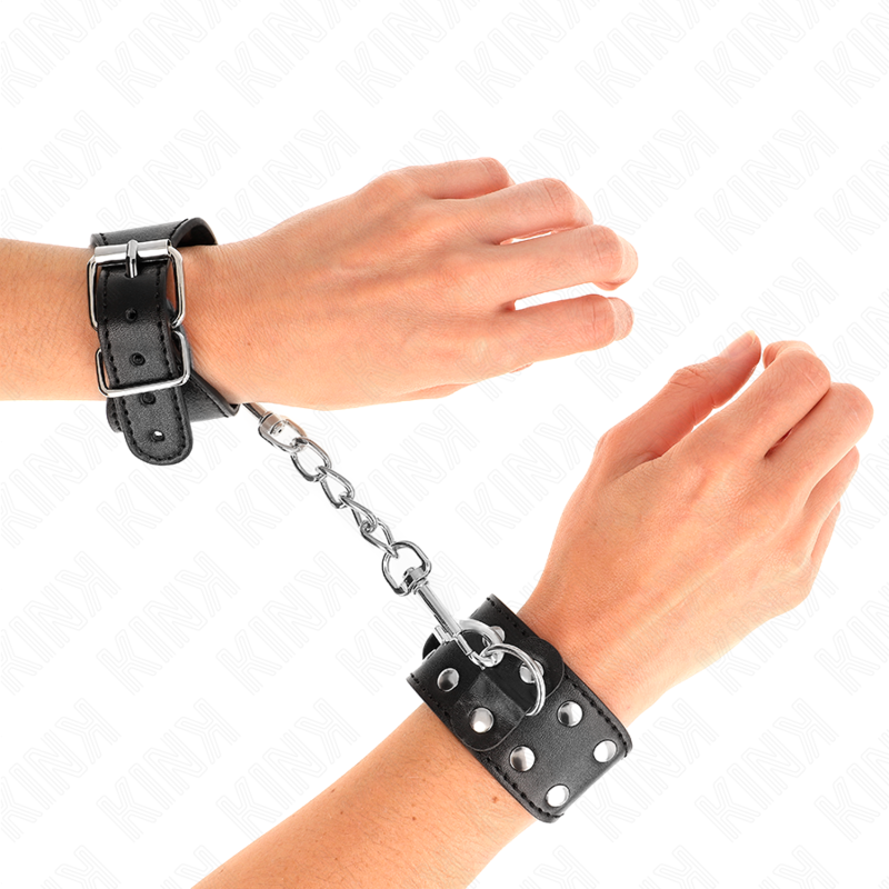 Kink - Armbã„Nder Mit Doppelter Reihe Verstellbarer Nieten Schwarz