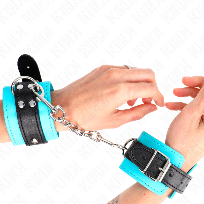 Kink - Haken-Handfesseln Blau Pelzgefãœttert Verstellbar 20-28 Cm X 5,5 Cm