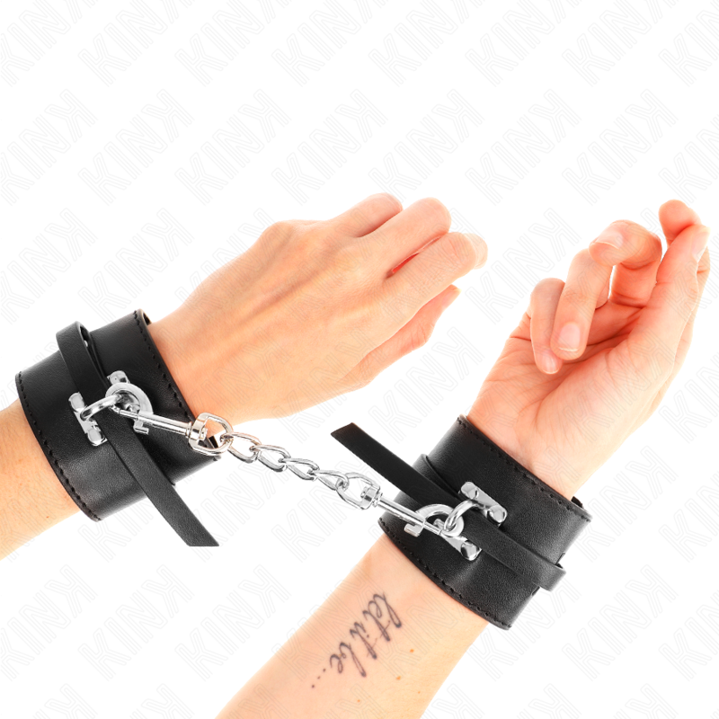 Kink - Deluxe Handgelenkfesseln Mit Verriegelung, Schwarz, Verstellbar 14,5-21 Cm X 6 Cm
