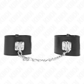 Kink - Feste Handgelenkfesseln Mit Kette 30 Cm Und Vorhã„Ngeschloss Verschluss Schwarz Verstellbar 16-23 Cm X 5,5 Cm