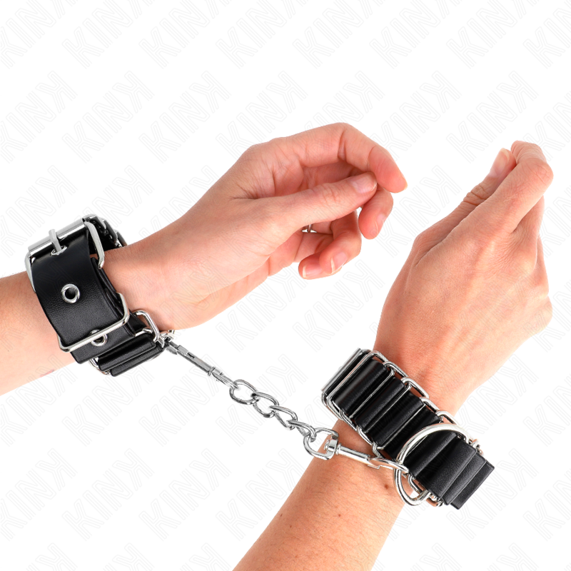 Kink - Scharnierã„Hnliche Dãœnne Handgelenkfesseln Schwarz Verstellbar 16-22 Cm X 3,5 Cm