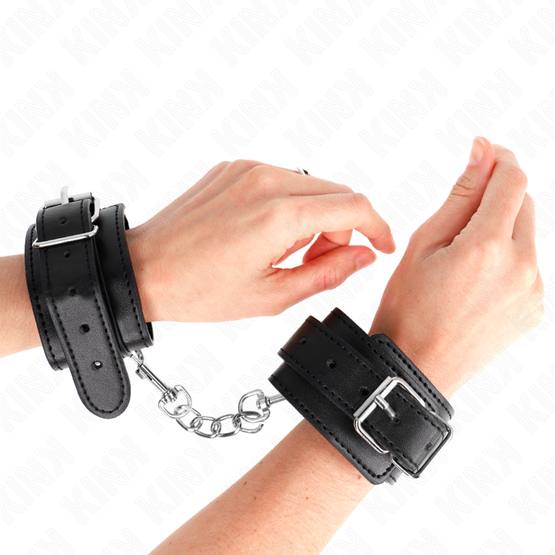 Kink - Dãœnne Handgelenkfesseln Schwarz Verstellbar 21-33 Cm