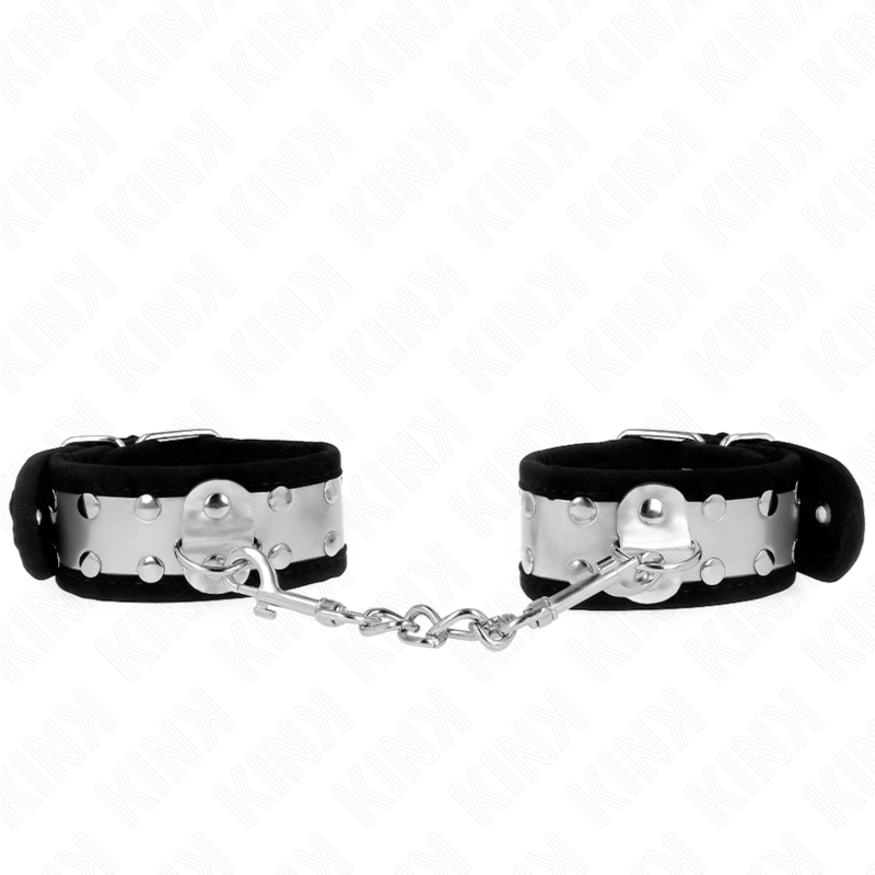 Kink - Dãœnne Handgelenksfesseln Schwarz/Silber 30 X 4 Cm