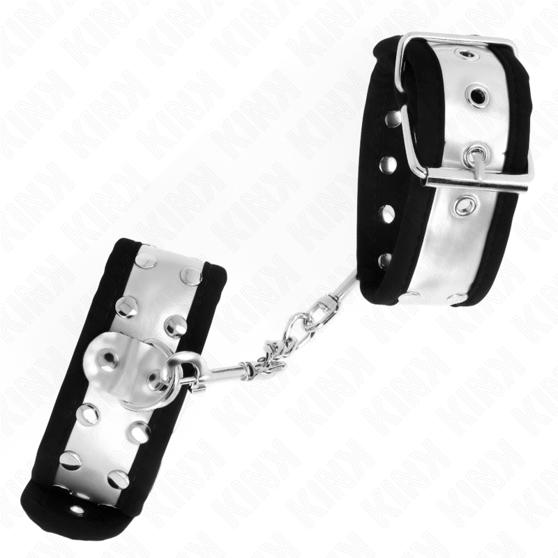 Kink - Dãœnne Handgelenksfesseln Schwarz/Silber 30 X 4 Cm