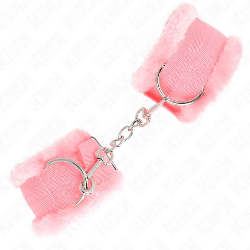 Kink - Pelzgefãœtterte Handgelenkfesseln Rosa Verstellbar 17-31 Cm X 7 Cm