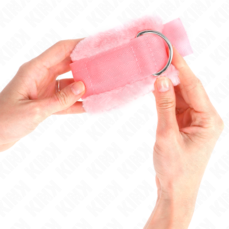 Kink - Pelzgefãœtterte Handgelenkfesseln Rosa Verstellbar 17-31 Cm X 7 Cm