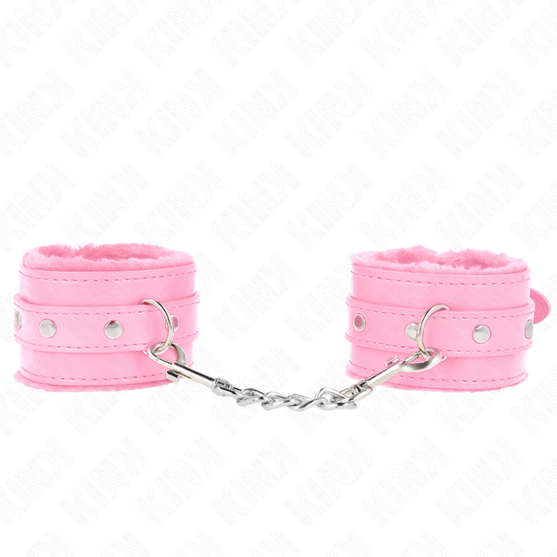 Kink - Premium Pelzgefãœtterte Handgelenkfesseln Rosa Mit Rosa Gãœrtel Verstellbar 17-29 Cm X 6 Cm