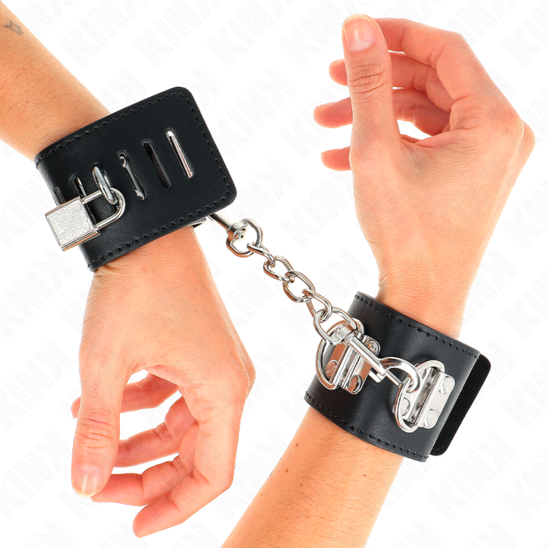 Kink - Multiposition Handgelenkfesseln Mit Vorhã„Ngeschloss Verschluss Schwarz Verstellbar 16-23 Cm X 5,5 Cm