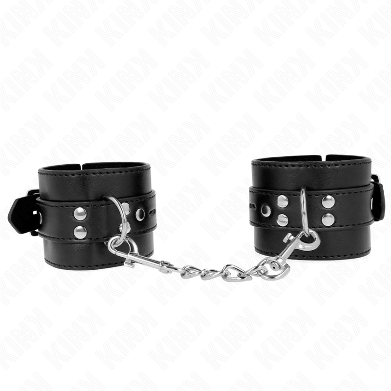 Kink - Handgelenkfesseln Schwarz Mit Schwarzem Gãœrtel Verstellbar 17-28 Cm X 6 Cm