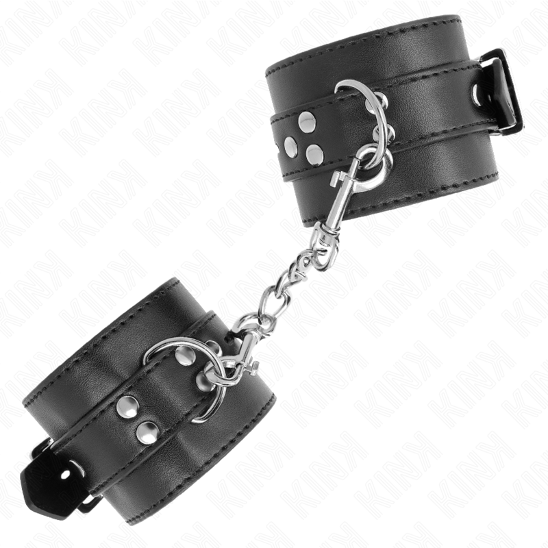 Kink - Handgelenkfesseln Schwarz Mit Schwarzem Gãœrtel Verstellbar 17-28 Cm X 6 Cm
