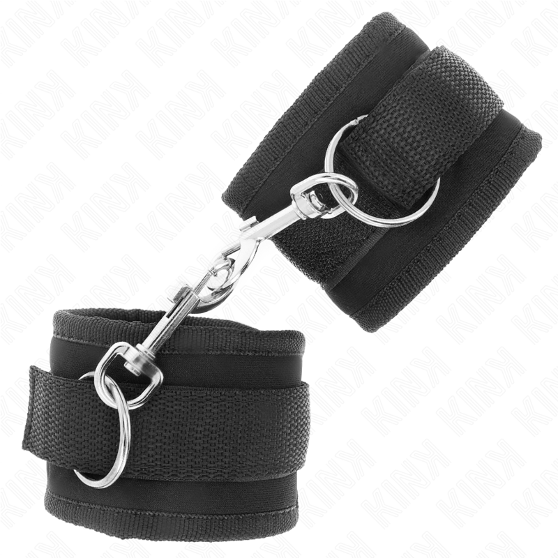 Kink - Nylon Bind-Handhandfesseln Mit Klettverschluss, Schwarz, Modell 2, Verstellbar, 18-35 Cm X 6 Cm