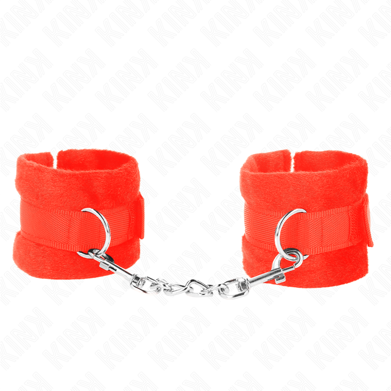 Kink - Beginner Pelzhandmanschetten Rot 30 X 7 Cm