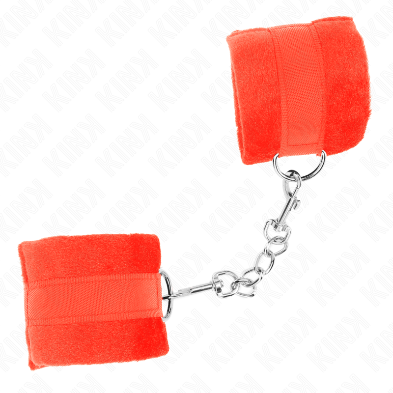 Kink - Beginner Pelzhandmanschetten Rot 30 X 7 Cm