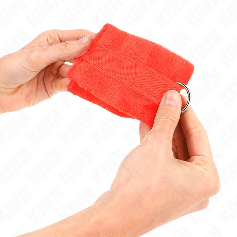 Kink - Beginner Pelzhandmanschetten Rot 30 X 7 Cm