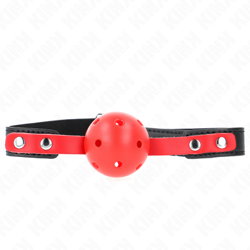 Kink - Roter Hohlkugel, 4 Cm, Knebel, Schwarzer Gurt 60 X 2 Cm, Verstellbar 37-52 Cm