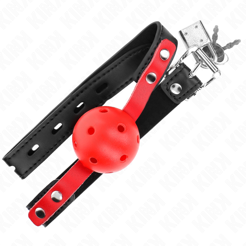 Kink - Roter Hohlkugel, 4 Cm, Knebel, Schwarzer Gurt 60 X 2 Cm, Verstellbar 37-52 Cm
