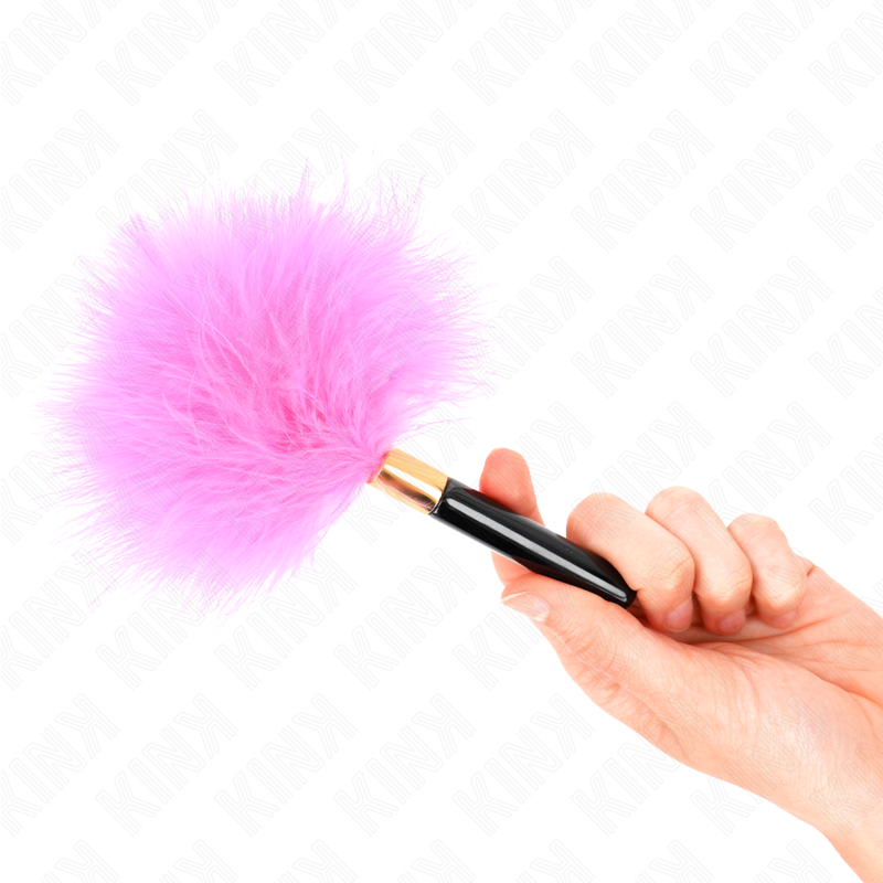 Kink - Fuchsia Gold Metall Kitzelfedern 18 Cm