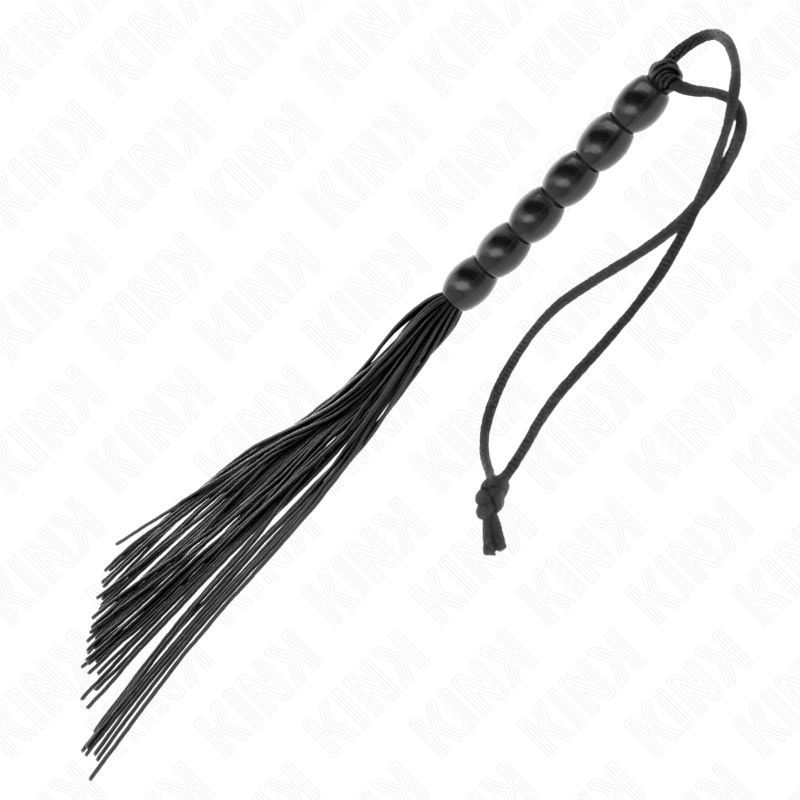 Kink - Mini Silikonpeitsche Mit 6 Schwarzen Perlen 26 Cm