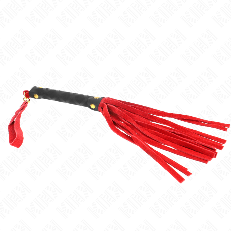Kink - Rote Wildleder Mini-Peitsche 30 Cm