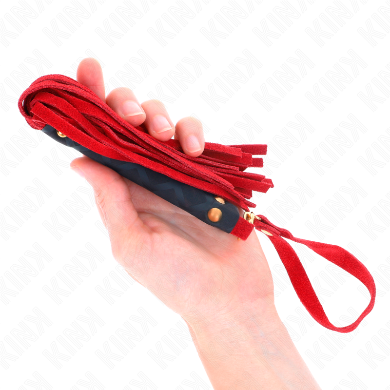 Kink - Rote Wildleder Mini-Peitsche 30 Cm