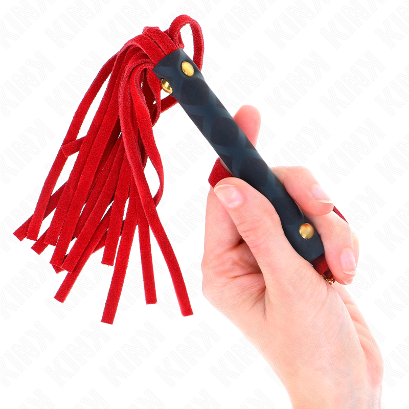 Kink - Rote Wildleder Mini-Peitsche 30 Cm