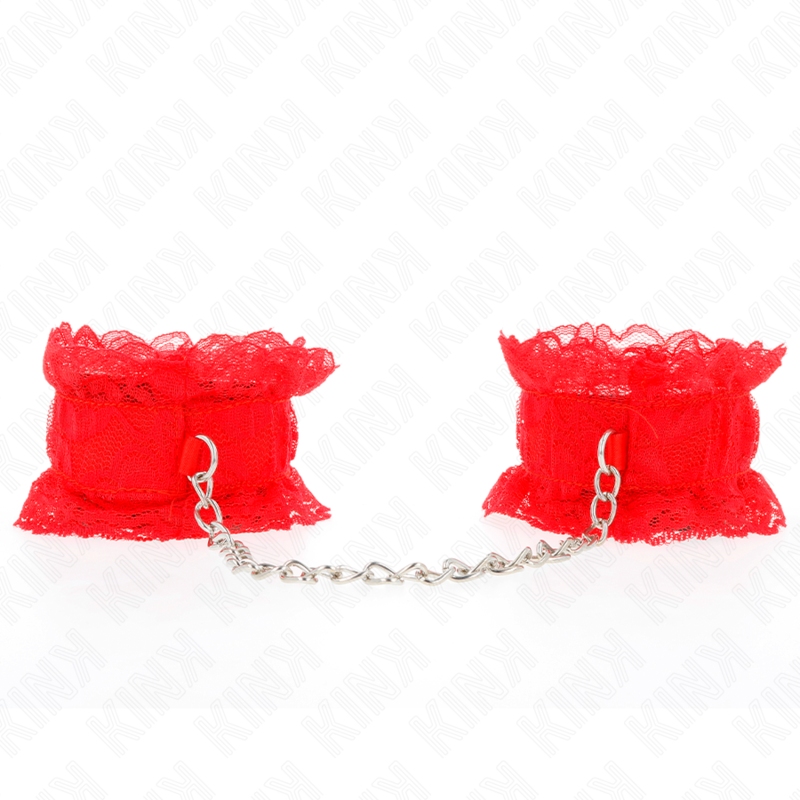 Kink - Elastische Handgelenksfesseln Aus Spitze Rot