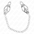 Kink - Japanische Kleeblatt-Nippelklammern Mit Kette Silber 30 Cm