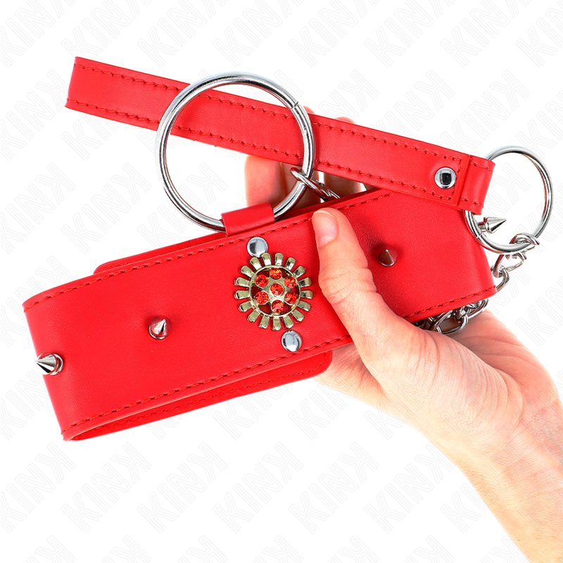 Kink - Rote Diamantkette Mit Gãœrtel 65 Cm Verstellbar 35-51 Cm X 7 Cm