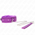 Kink - Halsband Mit Leine 65 Cm Mit Einschrã„Nkungen Lila 36-42 Cm X 5,5 Cm
