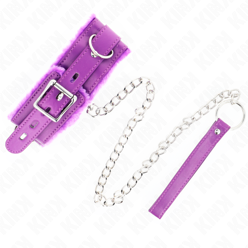 Kink - Halsband Mit Leine 65 Cm Mit Einschrã„Nkungen Lila 36-42 Cm X 5,5 Cm