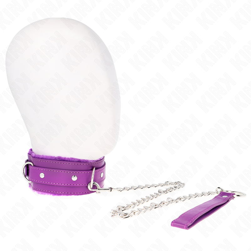 Kink - Halsband Mit Leine 65 Cm Mit Einschrã„Nkungen Lila 36-42 Cm X 5,5 Cm
