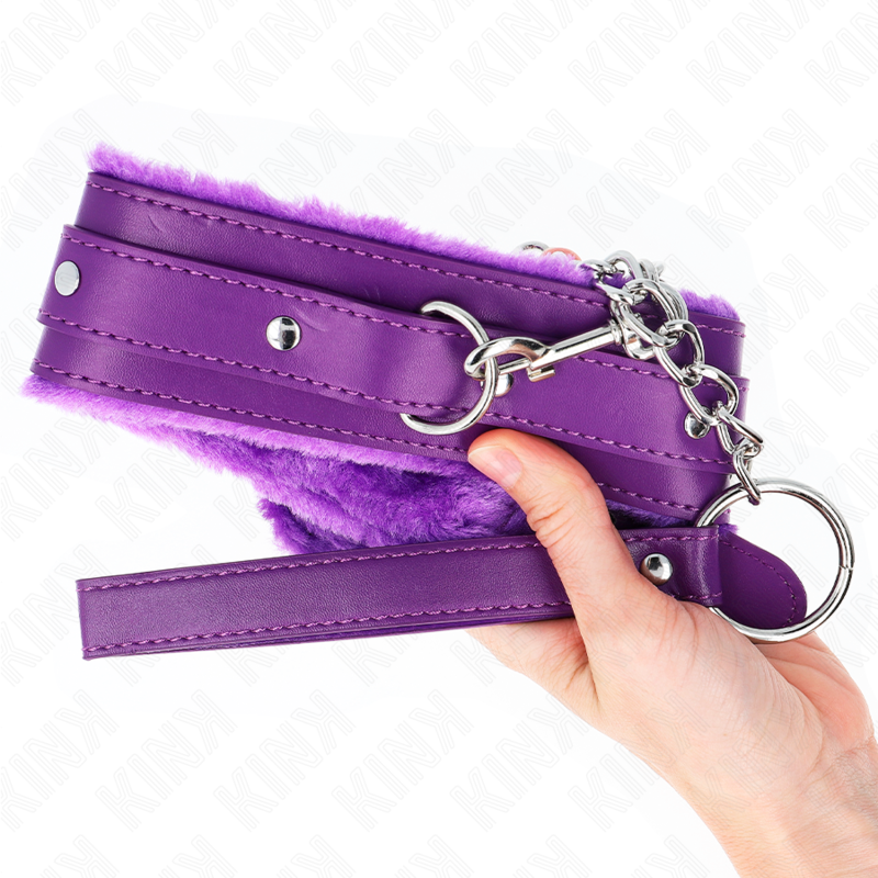 Kink - Halsband Mit Leine 65 Cm Mit Einschrã„Nkungen Lila 36-42 Cm X 5,5 Cm