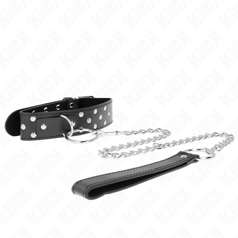 Kink - Ring Nieten Band Halskette Mit Gãœrtel 65 Cm Schwarz Verstellbar 36-50 Cm X 3,8 Cm