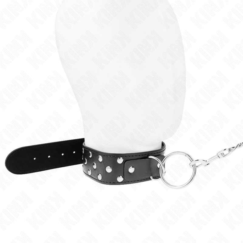 Kink - Ring Nieten Band Halskette Mit Gãœrtel 65 Cm Schwarz Verstellbar 36-50 Cm X 3,8 Cm