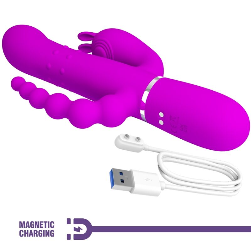 Pretty Love - Cammy Triple Vibrator Multifunktion 4 In 1 Rosa