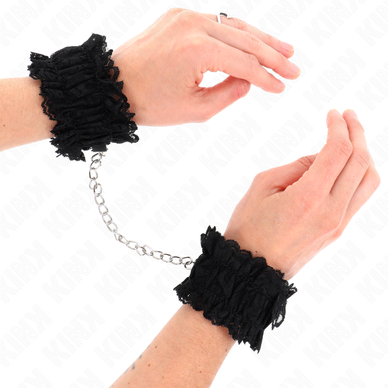 Kink - Elastische Handgelenksfesseln Aus Spitze Negro