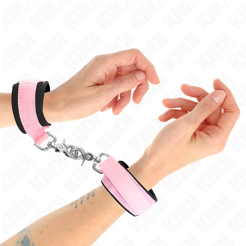Kink - Verstellbare Neopren-Handhandfesseln Rosa Verstellbar 22-34 Cm