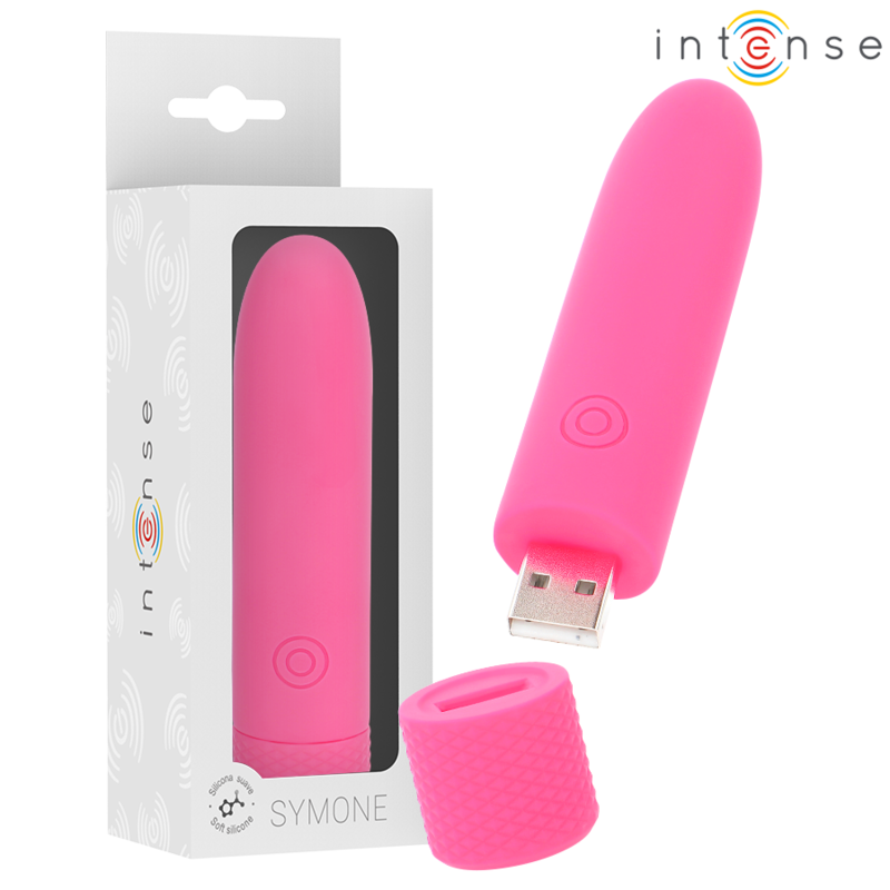 Intense - Symone Usb Wiederaufladbarer Vibrierender Bullet 8 Vibrationen Rosa 10 X 2,2 Cm