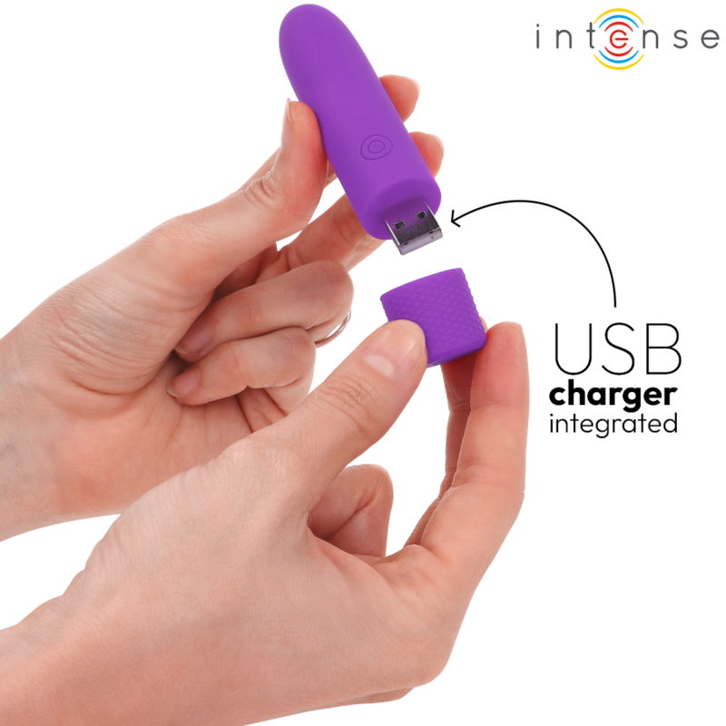 Intense - Symone Usb Wiederaufladbarer Vibrierender Bullet 8 Vibrationen Lila 10 X 2,2 Cm