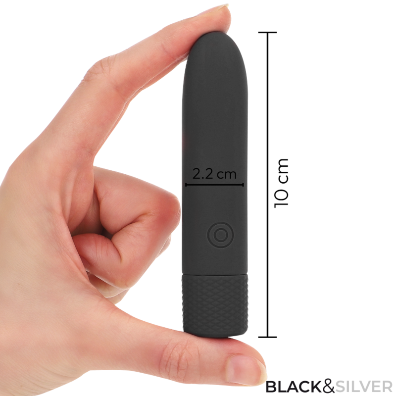 Black & Silver - Geri Usb Wiederaufladbarer Vibrierender Bullet 8 Vibrationen Schwarz 10 X 2,2 Cm