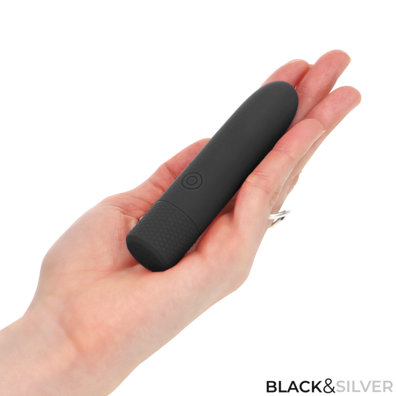 Black & Silver - Geri Usb Wiederaufladbarer Vibrierender Bullet 8 Vibrationen Schwarz 10 X 2,2 Cm