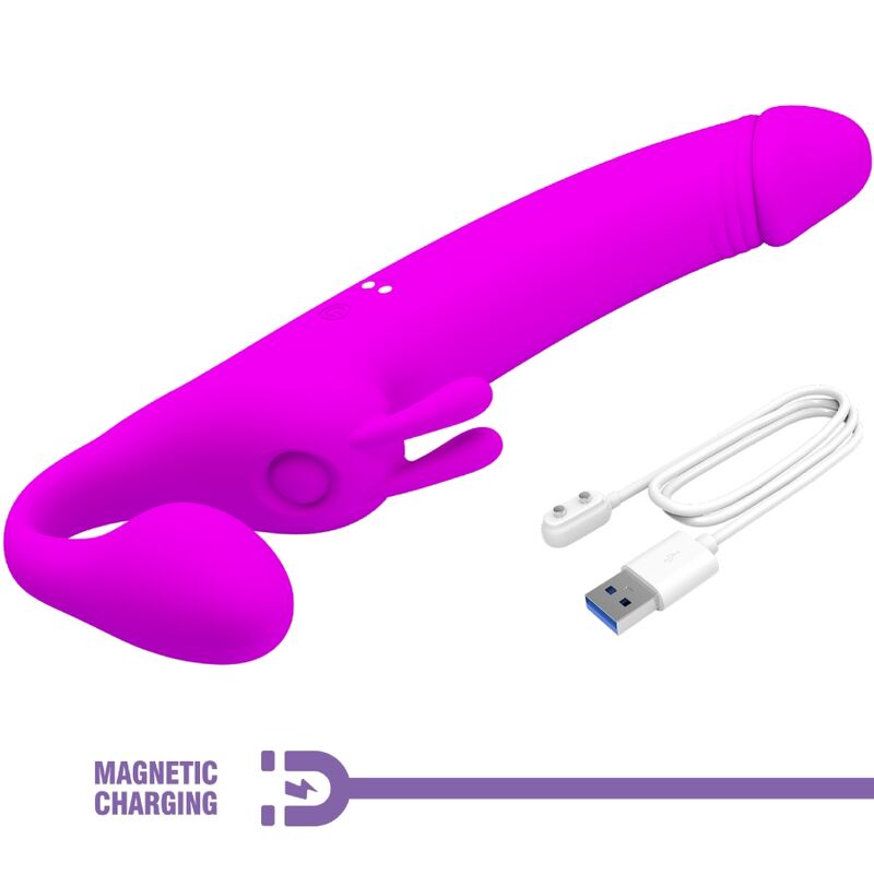 Pretty Love - Zanini Strapless Strap-On 10 Vibrationen Lila