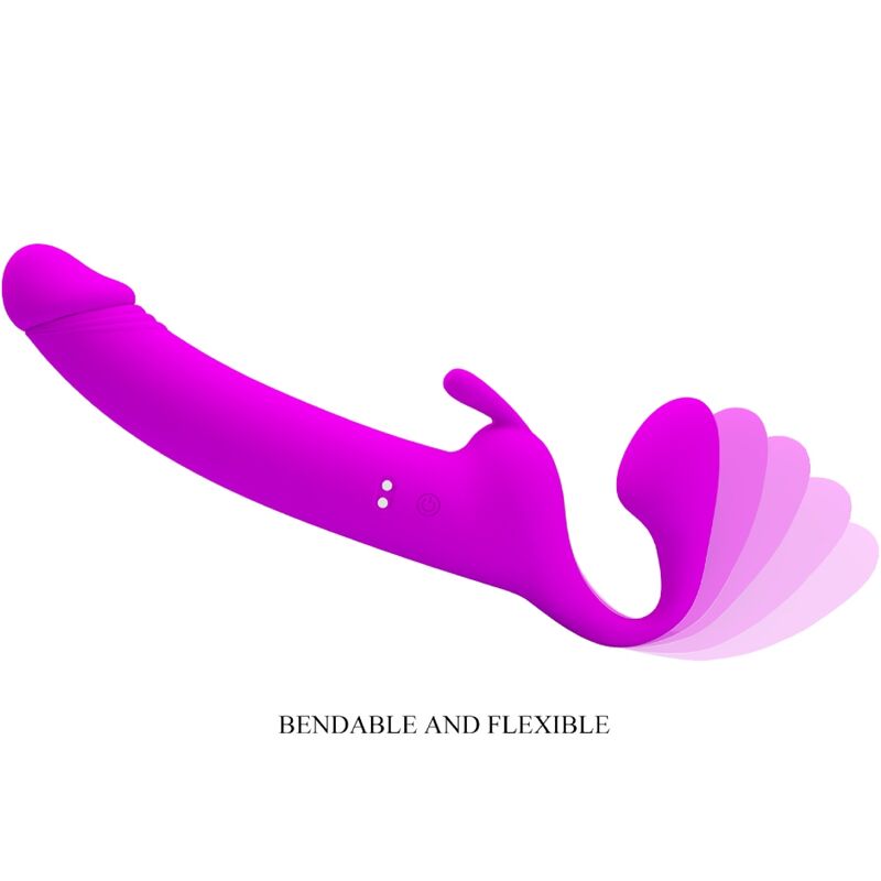 Pretty Love - Zanini Strapless Strap-On 10 Vibrationen Lila