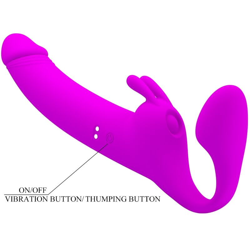 Pretty Love - Zanini Strapless Strap-On 10 Vibrationen Lila