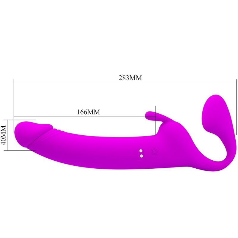 Pretty Love - Zanini Strapless Strap-On 10 Vibrationen Lila