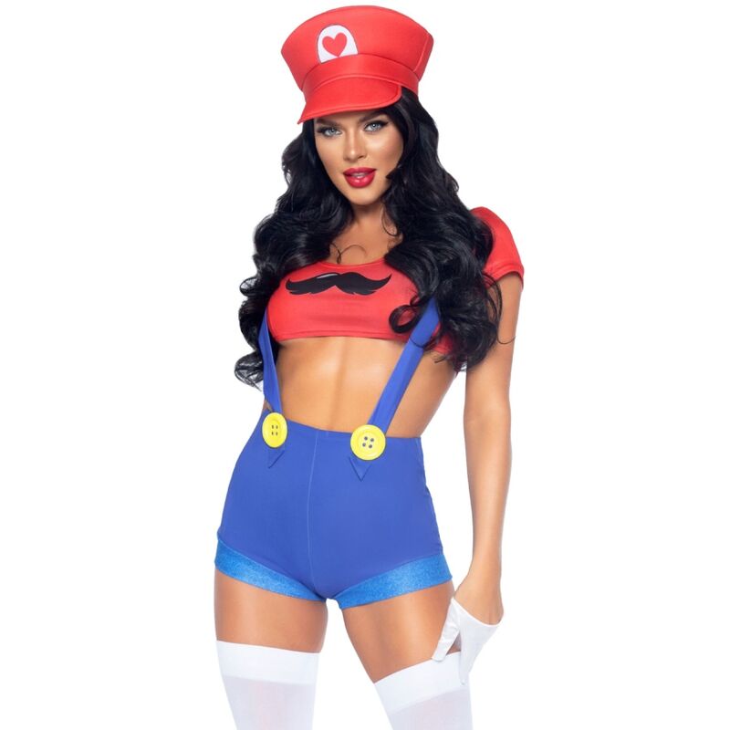 Leg Avenue - Sexy Kostãœm Mario Bros Rot/Blau S