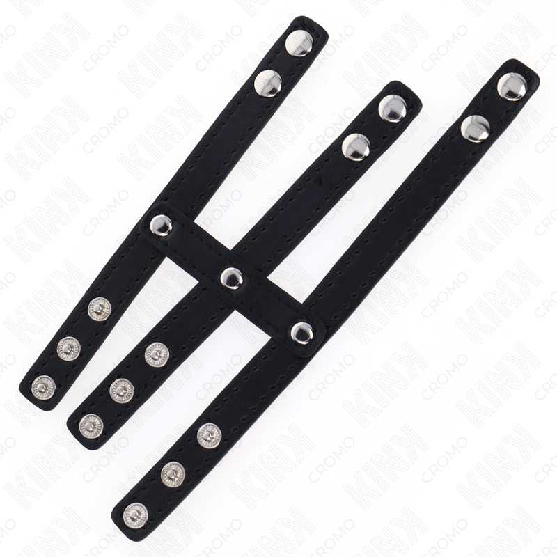 Kink - Triple Leather Penis Ring with Snap Fastener