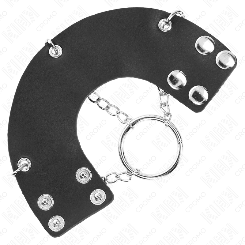 Kink - Penisring 4 Cm Kette 7 Cm Metall Mit Ledergurte