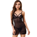 Livco Corsetti Fashion - Melisenda Cf 1709 Bademantel + Hemd + String Schwarz S