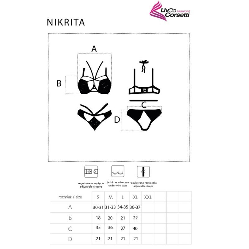 Livco Corsetti Fashion - Nikrita Lc 90647 Bh + Hã–Schen Schwarz S